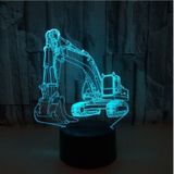 3W Excavator 3D Light Colorful Touch Control Light Creative Small Table Lamp with Black Base  Style:Touch Switch + Remote Control