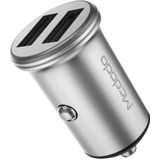 Mcdodo CC-3851 Dual USB Ports Smart Car Charger  For iPhone  iPad  Samsung  HTC  Sony  LG  Huawei  Lenovo  and other Smartphones or Tablet(Silver)