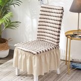 Bubble Skirt Chair Cover Household Elastic Universal One-piece Seat Stool Cover Fabric Grid Chair Cover  Size: Universal Size(Beige Strip)