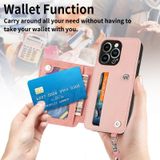 Geometric Wallet Phone Case with Lanyard For iPhone 11 Pro(Pink)