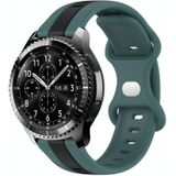 Voor Samsung Gear S3 Frontier 22 mm vlindergesp tweekleurige siliconen horlogeband (groen + zwart)