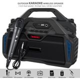 New Rixing NR-6011M Bluetooth 5.0 Portable Outdoor Karaoke Wireless Bluetooth Speaker with Microphone & Shoulder Strap(Blue)