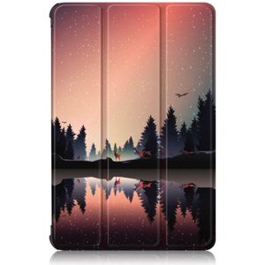 For Huawei Enjoy Tablet 2 10.1 inch / Honor Pad 6 10.1 inch Colored Drawing Pattern Horizontal Flip Leather Case with Three-folding Holder & Sleep / Wake-up Function(Dusk)