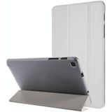 Silk Texture Three-fold Horizontal Flip Leather Case with Holder & Pen Slot For Samsung Galaxy Tab A7 Lite 8.7 T220 / T225(White)