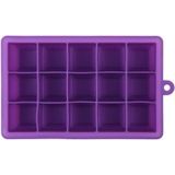 15 Grids DIY Big Ice Cube Mold Square Shape Silicone Ice Tray Fruit Ice Cream Maker(Purple)