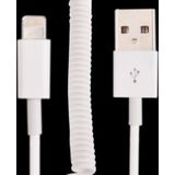 USB Sync Data / Charging Coiled Cable for iPhone 6 & 6 Plus  iPhone 5 & 5S & 5C  iPad Air  iPod Touch  iPad mini(White)