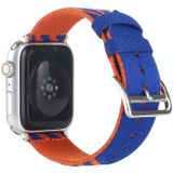 Nylon Single Loop Replacement Strap Watchband For Apple Watch Series 7 & 6 & SE & 5 & 4 40mm  / 3 & 2 & 1 38mm(Orange+Black)