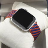 Nylon Single Loop Replacement Strap Watchband For Apple Watch Series 7 & 6 & SE & 5 & 4 40mm  / 3 & 2 & 1 38mm(Orange+Black)