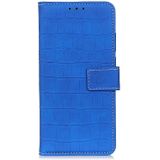 For Galaxy A21s Crocodile Texture Horizontal Flip Leather Case with Holder & Card Slots & Photo Frame & Wallet(Blue)