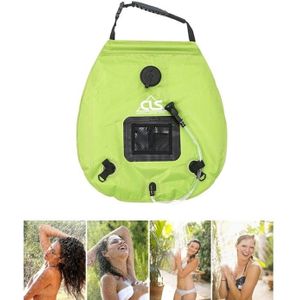 Outdoor Bathing Bag Self-driving Camping Solar Hot Water Bottle 20L Water Storage Bag(Grass Green)