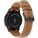 For Samsung Galaxy Watch 3 45mm Round Tail Genuine Leather Replacement Strap Watchband(Brown)