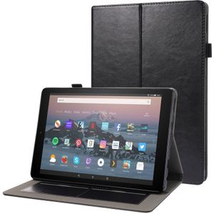 For Amazon Kindle Fire HD 10 2021 Business Horizontal Flip PU Leather Case with Two-Folding Holder & Card Slots & Pen Slot(Black)