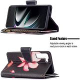 Voor Samsung Galaxy S22 + 5G Gekleurde Tekening Patroon Rits Horizontale Flip Telefoon Lederen Case met Houder & Card Slots & Portemonnee (Lotus)