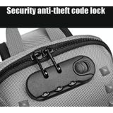 Ozuko 9283 Men Outdoor Anti-theft Chest Bag Rivet Messenger Bag with External USB Charging Port(White)
