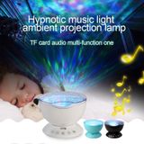 Hypnosis Ocean Wave Projector LED Night Light  12 LEDs USB Charge Novelty Atmosphere Lamp with Remote Control & 7 Light Modes  Support TF Card / Audio Input  Built-in 4 Hypnosis Music  DC 5V(White)