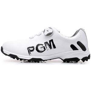 PGM Golf roterende gesp waterdichte microfiber leder ademend non-slip sneakers voor mannen (kleur: wit zwart grootte: 39)