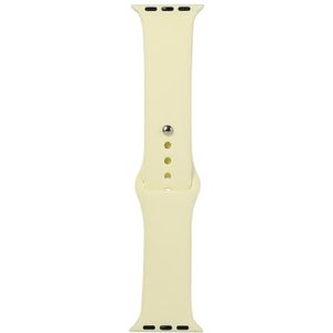 For Apple Watch Series 6 & SE & 5 & 4 44mm / 3 & 2 & 1 42mm Silicone Watch Replacement Strap  Long Section (Men)(Cream Yellow)