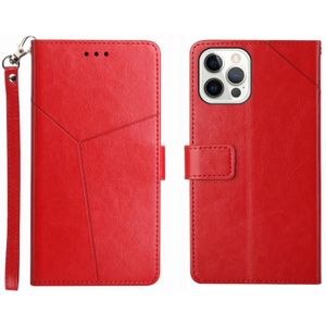 Y Stitching Horizontal Flip Leather Phone Case For iPhone 14 Pro  Small Quantity Recommended Before iPhone 14 Launching (Red)