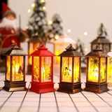 Kerst Vlam Lantaarn Kerstdecoratie LED Lichtgevende Ornament Candlestick Lamp  Grootte: Groot 77 x 77 x 195mm (Bronze Elk)