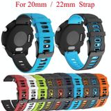 Voor Samsung Galaxy Watch 4 Classic 42mm 20mm Mixed-Color Silicone Strap (oranje zwart)