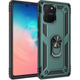 For Galaxy A91 / S10 Lite Shockproof TPU + PC Protective Case with 360 Degree Rotating Holder(Green)