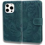 Tijger embossing patroon horizontale flip lederen tas met houder & kaart slots & portefeuille voor iphone 13 pro