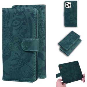 Tijger embossing patroon horizontale flip lederen tas met houder & kaart slots & portefeuille voor iphone 13 pro