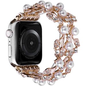Vierbladige metalen horlogeband voor Apple Watch 5 44 mm (roségoud)