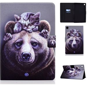 Voor Huawei MatePad SE Gekleurde Tekening Horizontale Flip Tablet Leather Case (Cat and Bear)