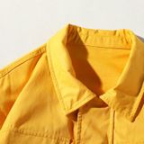 Casual Letters Print Long Sleeve Shirt Jacket for Men (Color:Yellow Size:XL)