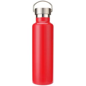 304 Vacuum Stainless Steel Vacuum Flask Double-Layer Large-Capacity Outdoor Water Bottle Mountaineering Sports Bottle  Capacity: 750ml(Red)