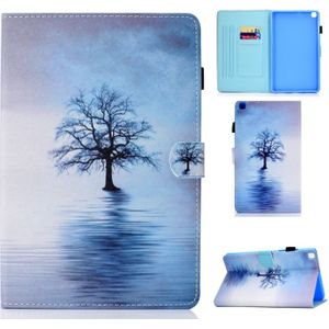 For Galaxy Tab A 8.0 (2019) T290 Painted Horizontal Flat Leather Case with Sleep Function & Card Slot & Buckle Anti-skid Strip & Bracket & Wallet(Tree in Water)