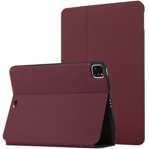 Voor iPad Pro 11 2020 & 2018 Dual-vouwen Horizontale Flip Tablet Leren Case met Houder & Sleep / Wake-up-functie (Wijnrood)