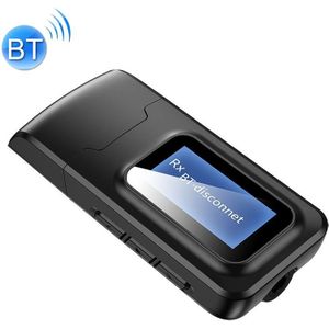 T11B 2 in 1 USB Bluetooth 5.0 Transmitter & Receiver Audio Adapter with LCD Screen(Black)