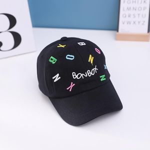 C0538 Color Embroidery Letters Children Baseball Cap Peaked Cap  Size: 50cm Adjustable(Black)