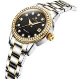 OLEVS 7003 dames multifunctioneel waterdicht mechanisch horloge (goud + zwart)