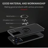 Metalen ring houder 360 graden roterende TPU geval voor iPhone 13 Pro Max (zwart + blauw)