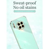 For Huawei Mate 30 Pro XINLI Straight 6D Plating Gold Edge TPU Shockproof Case with Ring Holder(White)
