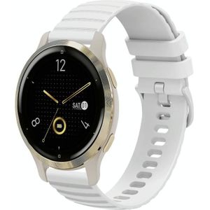Voor Garmin Venu 2S 18 mm golvende gestippelde siliconen horlogeband in effen kleur