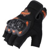 BSDDP A010B Summer Half Finger Cycling Gloves Anti-Slip Breathable Outdoor Sports Hand Equipment  Size: L(Orange)