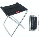 CLS 7075 Aluminum Alloy Fishing Chair Portable Camping Train Stool  Size: 24.8x22.5x27cm(Black)