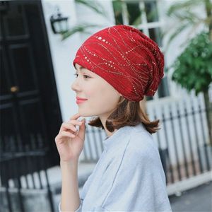 Thin Breathable Lace Wrap Cap Golden Dripping Turban Hat(Wine Red)