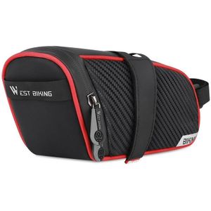 WEST BIKING Bicycle Waterproof Tail Bag Mountain Bike Riding Equipment Saddle Bag Small (Black Red)