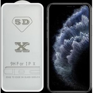 9H 5D Full Glue Full Screen Tempered Glass Film For iPhone XS Max / 11 Pro Max(White)