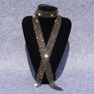 Gouden diamant op zwarte vrouwen lovertjes Rhinestone Bow tie Dance Costume accessoires