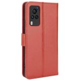 For vivo X60 Pro Overseas Version / X60 5G Curved Surface Version Crazy Horse Texture Horizontal Flip Leather Case with Holder & Card Slots & Lanyard(Brown)