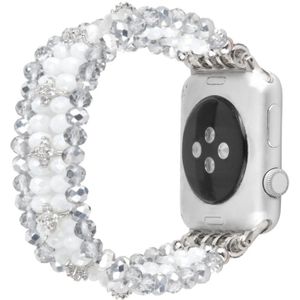 For Apple Watch 5 & 4 40mm / 3 & 2 & 1 38mm Pearl Crystal Watchband(Crystal Porcelain White)