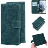 Voor Samsung Galaxy S21 Fe Tijger Embossing Patroon Horizontale Flip Leren Case met Houder & Card Slots & Portemonnee