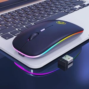 iMICE  E-1300 4 Keys 1600DPI Luminous Wireless Silent Desktop Notebook Mini Mouse  Style:Charging Luminous Edition(Black)
