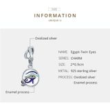 S925 Sterling Silver Egyptian Twin Eyes Pendant DIY Bracelet Necklace Accessories